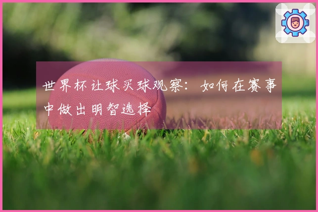 世界杯让球买球观察：如何在赛事中做出明智选择